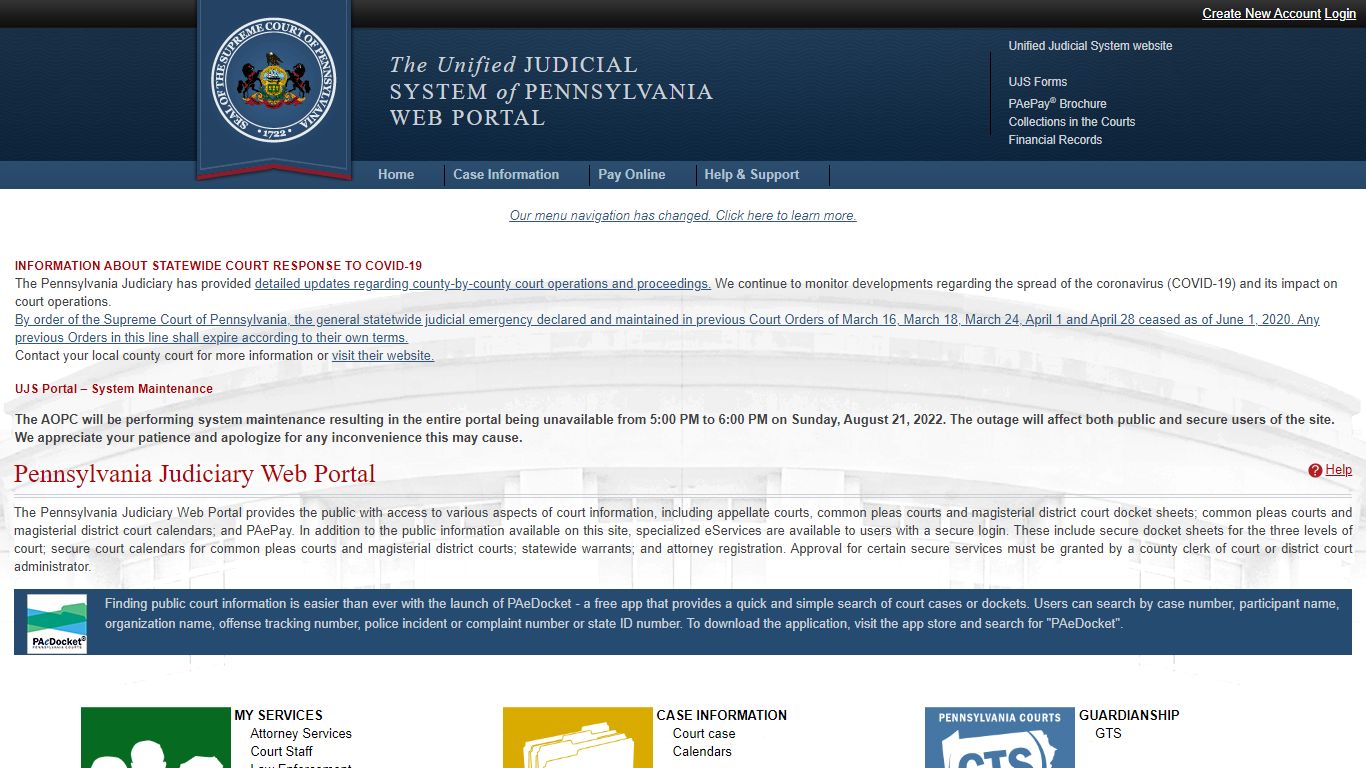 Pennsylvania Judiciary Web Portal - Judiciary of Pennsylvania